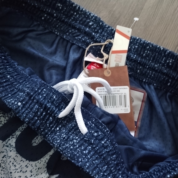 XL Mitchell & Ness Georgetown Hoyas Navy Swingman Basketball Shorts Mens Retake - Picture 5 of 8